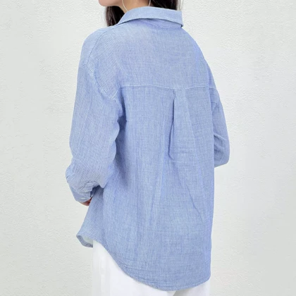 شومیز زنانه لینن راه راه