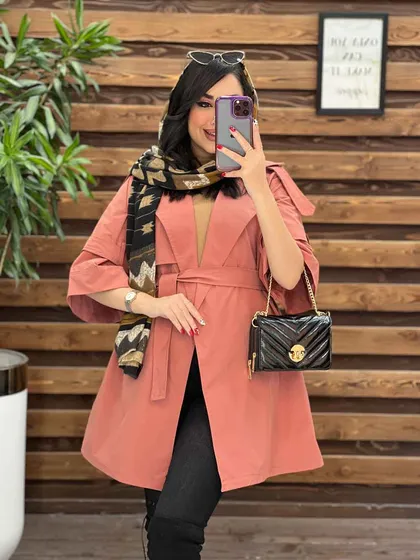 بارانی کمردار آستین شیپوری