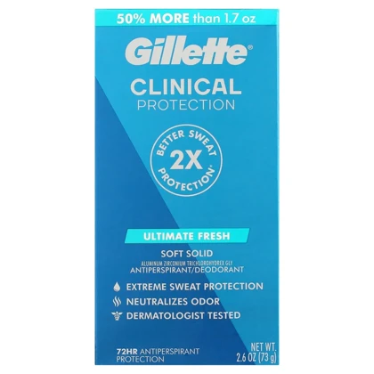 استیک دئودورانت مردانه ژیلت مدل CLINICAL ULTIMATE FRESH حجم 48 گرم
