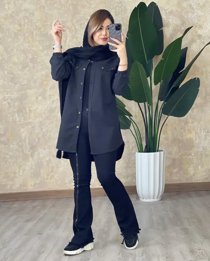 مانتو بغل زیپ جین زنانه 1038