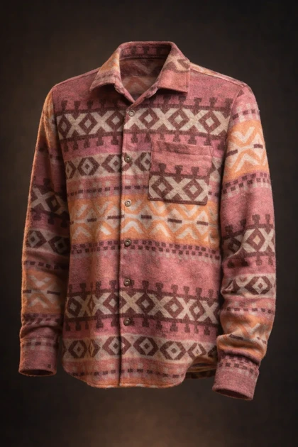 پیراهن پشمی طرح وینتیج با ترکیب رنگهای فوق العاده شیک و جذاب * کیفیت تضمینی