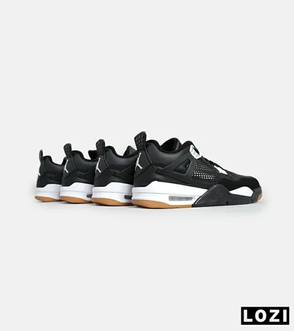 کتانی ساق‌دار زنانه و مردانه مشکی سفید Nike air jordan 4 مدل 6599