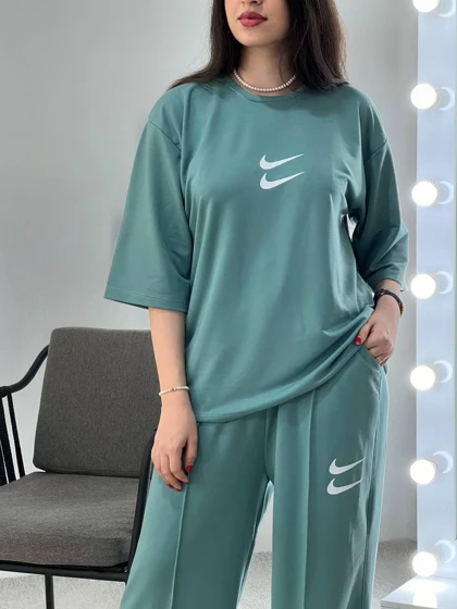 ست تیشرت لانگ بهمراه شلوار بگ کد 3938