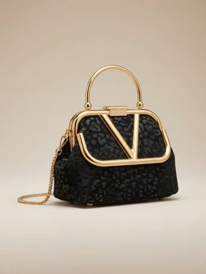 کیف والنتینو مشکی پلنگی Valentino ترند مد