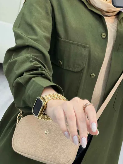 مانتو لینن رنگی دو جیب پاکتی
