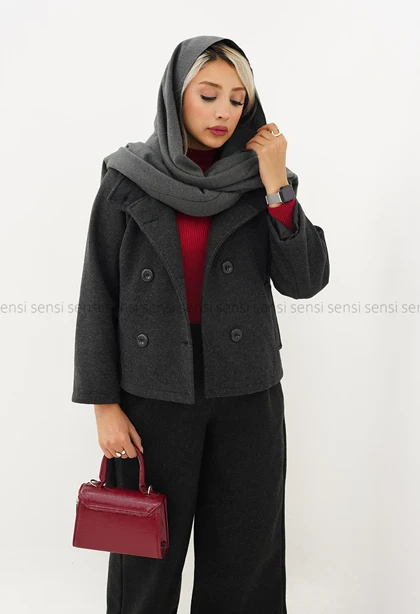 ترنچ کت فوتر یقه ایستاده کد1004826