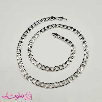 زنجیر ژوپینگ مدل کارتیه نقره ای رنگ 50 سانت 6 میل کد 1199