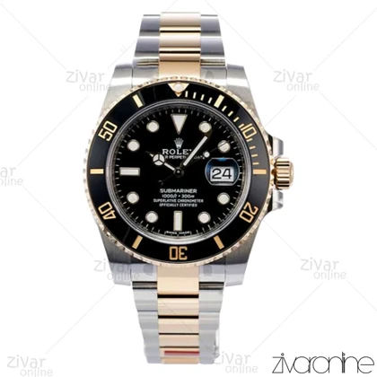 ساعت رولکس سابمارینر مردانه طلایی نقره ای صفحه مشکی 102533