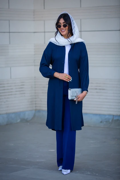 مانتو یقه فرنچ بلند لونا