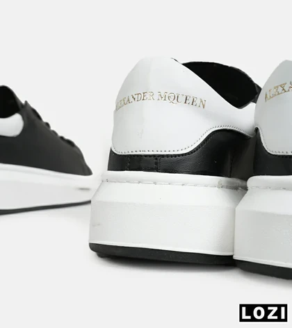 کفش کتانی مردانه کژوال مشکی سفید Alexander McQueen