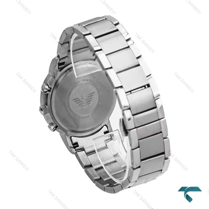 ساعت مردانه امپریو آرمانی سه موتوره استیل صفحه مشکی Armani-6855-G