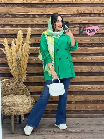 مانتو کتی چهاردکمه آستین کش