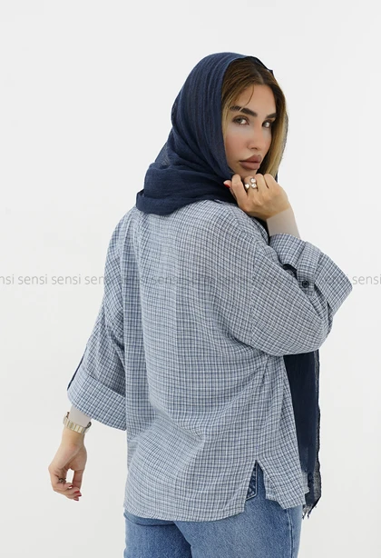 شومیز زنانه-لینن راه راه پاکتی کد1006283