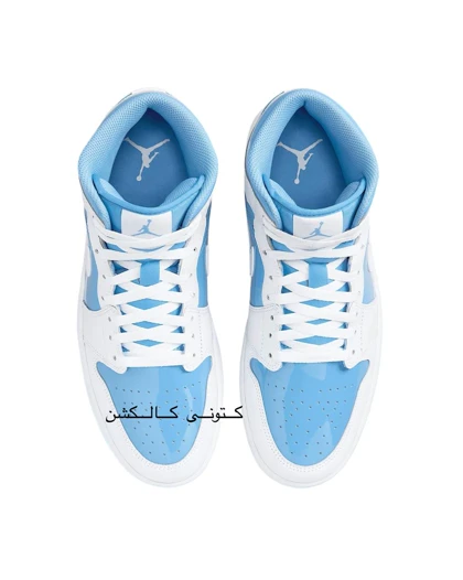 کتانی نایک ایر جردن وان ساق‌دار nike air jordan 1 Mid SE white/legend Blue