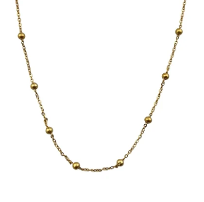 گردنبند زنانه ژوپینگ مدل لیما طرح طلا با زنجیر ظریف و آویزهای توپی