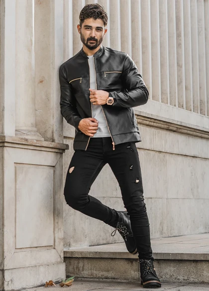 کاپشن چرم مردانه مدل SERGIO ویژه