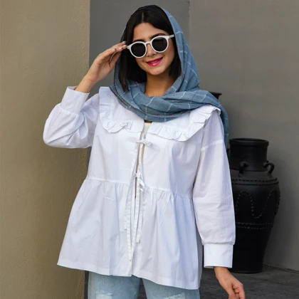 مانتو دخترونه کمر چین 3111 ROSSELLA