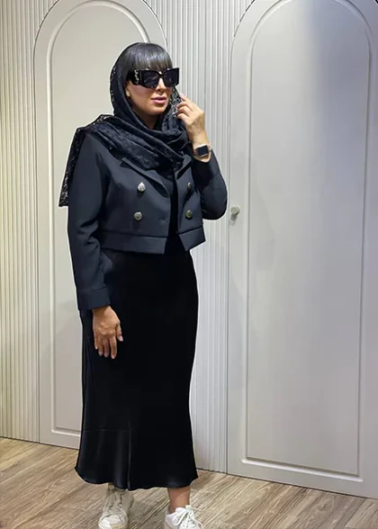 دامن ساتن مشکی