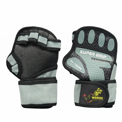 دستکش و محافظ کف دست بدنسازی ویراکس مدل AZS-404H1281 طوسی بسته دو عددی