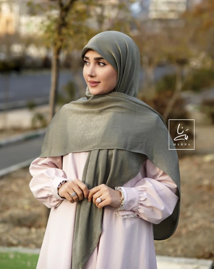 روسری ساتن ابریشم سبز سدری