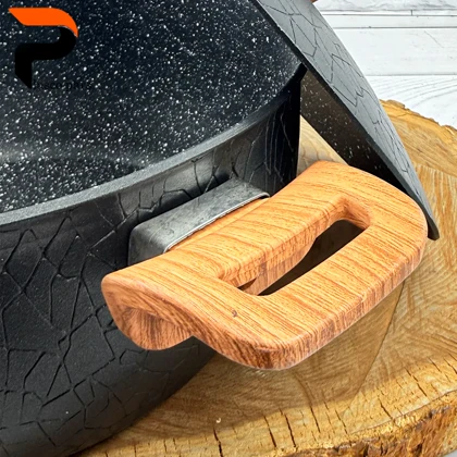 قابلمه 28 آنتیک دسته چوبی گرانیتی مشکی هاناتک