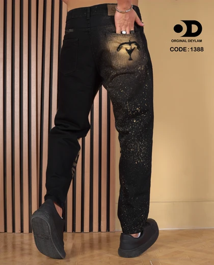 شلوار مام فیت مستر کاستوم مردانه با طراحی هنری و خفن کد