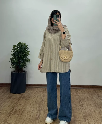 مانتو لینن طوطیا 6 کد 3628