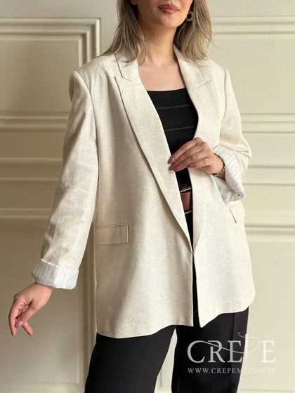 کت لینن دو جیب