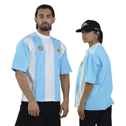 تیشرت فوتبالی آرژانتین مدل ZRA-4E0623 سفید آبی