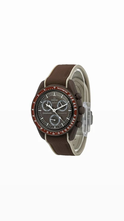 ساعت امگا سواچ قهوه ای بند رابر Omega Swatch Mission to the Desert