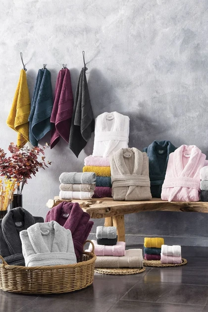 حوله حمام Yataş مدل Essentials پنبه‌ای - صورتی پودری