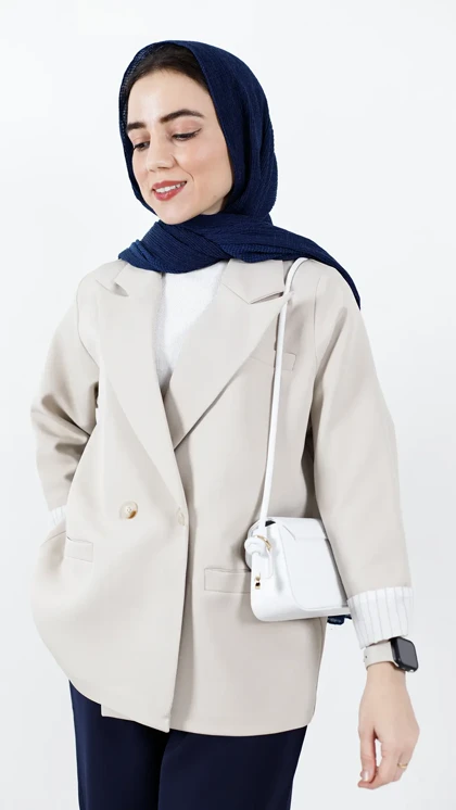 کت دو دکمه آستین راه راه