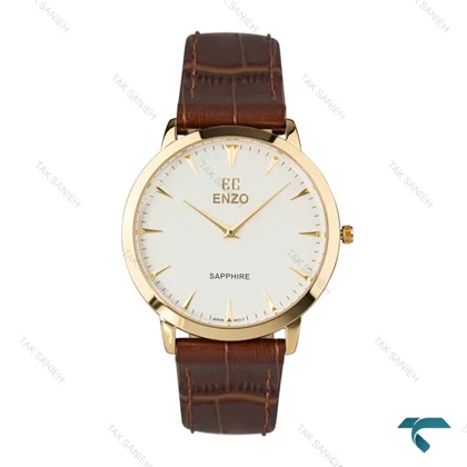 ساعت انزو EC-1702GEL زنانه طلایی بند چرم قهوه ای Enzo-8110-L