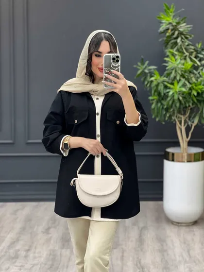 مانتو ترکیبی آستین پیله