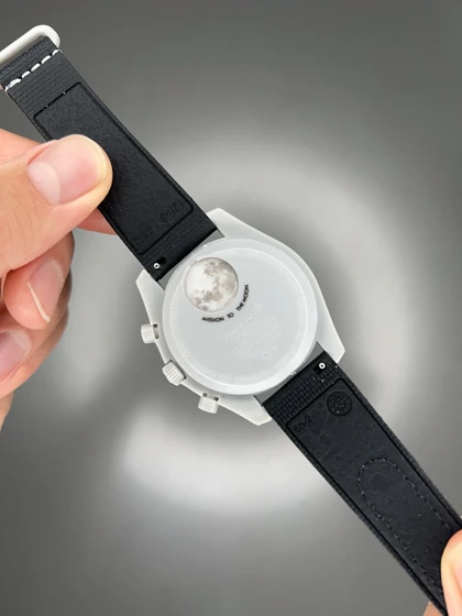 ساعت مچی امگا سواچ بند رابر ماموریت به ماه Omega x Swatch Mision to the Moon Rubber