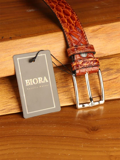 کمربند مردانه بیورا مدل چرم طبیعی میخی کد km012