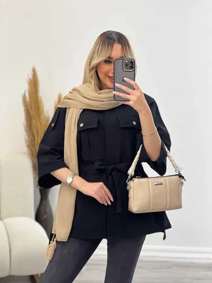 مانتو لینن سرشانه پاگن