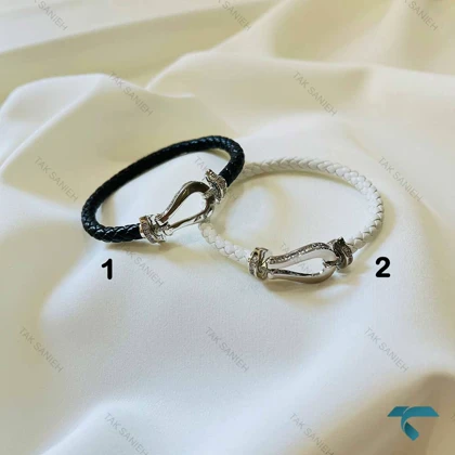 دستبند امگا سفید مشکی Omega-8512-L