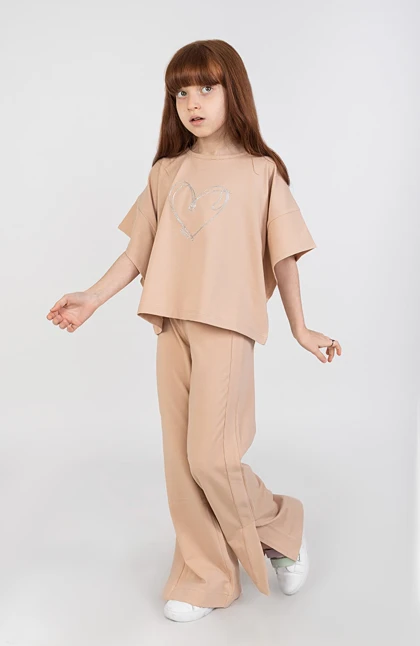 شلوار یکرولایکرا لمهدار چاک‌دار(ست با کد 10575)