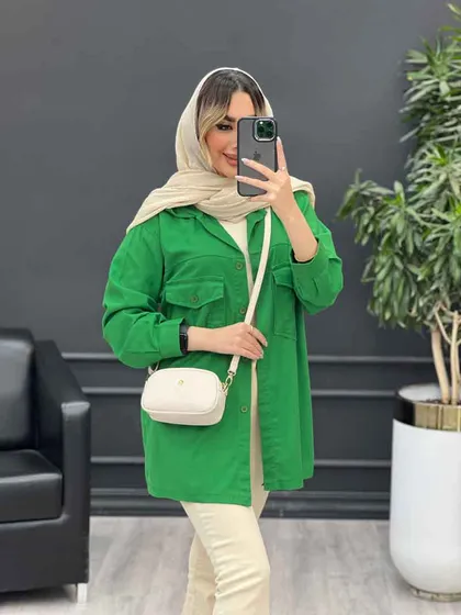 مانتو کتان پشت جیب