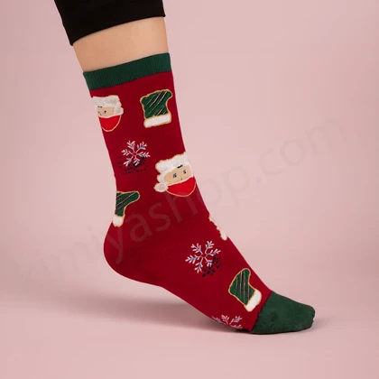 جوراب نیم ساق زنانه زرشکی کوکو 4858