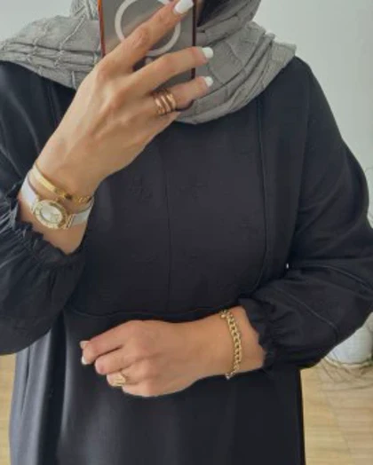 مانتو عبایی پاپیون مشکی