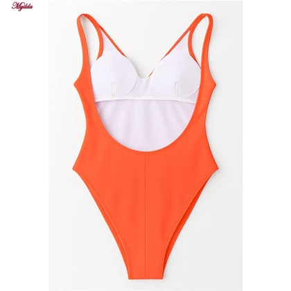 مایو زنانه رنگ نارنجی مدل h-1200