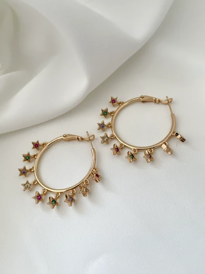 گوشواره آویز ستاره رنگی ژوپینگ