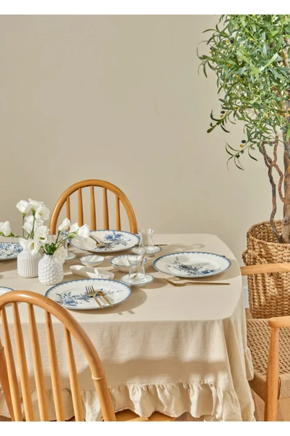 سرویس صبحانه 6 نفره Bella Maison مدل Bleu Blanc پرسلن - آبی