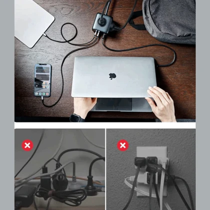 چندراهی برق 2500 وات سه پریز برق AC، دو USB و دو Type-C فست 65 وات یوگرین CD268 60113