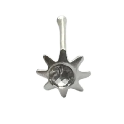 پیرسینگ بینی نقره ای طرح خورشید