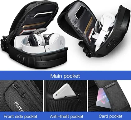 کیف بادی بگ اورجینال بنج مدل BANGE - BG22085 + قفل ضد سرقت