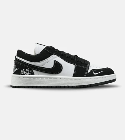 کفش کتانی مردانه و زنانه سفید مشکی NIKE jordan 1 مدل 8793