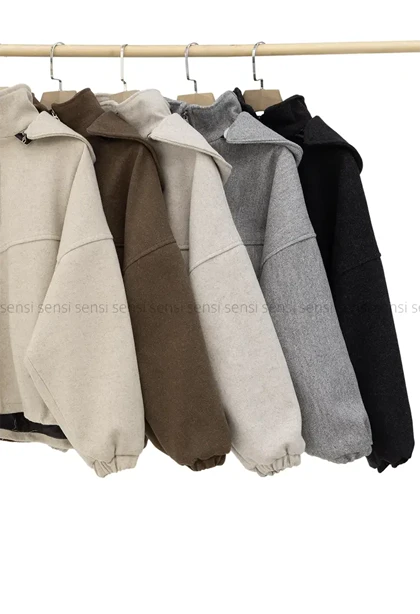 بامبر فوتر جلوزیپ کلاه دار کد1004815